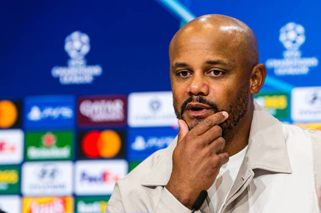 260910 Head coach Vincent Kompany of Bayern München at a press conference, PK, Pressekonferenz after the UEFA Champions League football match between Bayern München and Bodo Glimt on September 10, 2026 in Munich. Photo: Marius Simensen BILDBYRAN COP 238 MM0073 bayern münchen bbeng bodo glimt football fotball fotboll mesterligaen soccer uefa champions league Copyright: MARIUSxSIMENSEN BB260910ZU009