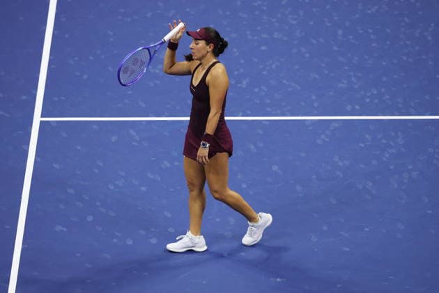 US Open tennis tournament - Day 12 Jessica Pegula of the USA reacts while in action against Aryna Sabalenka of Belarus during their Women s Singles Semifinals match of the US Open Tennis Championships at the USTA Billie Jean King National Tennis Center in Flushing Meadows, New York, USA, 10 September 2026. FLUSHING MEADOWS NEW YORK United States  Copyright: xBRIANxHIRSCHFELDx