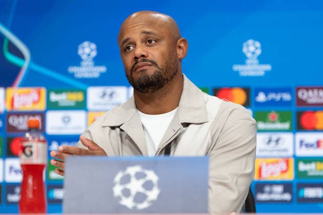 GER, Bavaria, Munich, Fussball, FC Bayern Muenchen - FK Bodo Glimt, at the Allianz Arena, Munich, Champions League, League phase, Matchday 1, September 10, 2026, from left: Vincent Kompany (FC Bayern Muenchen, Trainer), gestikuliert, im Portrait, Einzelbild, Freisteller, portrait, headshot, single image, cutout UEFA regulations prohibit any use of photographs as image sequences and or quasi-video, Copyright: HMB-Media MichaelxNibel