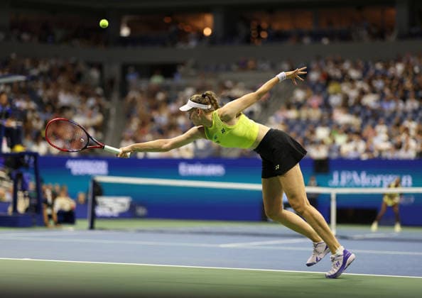 September 10, 2026, New York City, New York, USA: ELENA RYBAKINA of Kazakhstan during the match against C. Gauff of USA in the semifinals of Grand Slam tournament US Open. New York, USA. Rybakina won 3:6, 6:4, 6:4. Tennis: US Open - Elena Rybakina 3:6, 6:4, 6:4 Coco Gauff  - ZUMAc278 20260910_zsp_c278_095 Copyright: xMarcinxCholewinskix