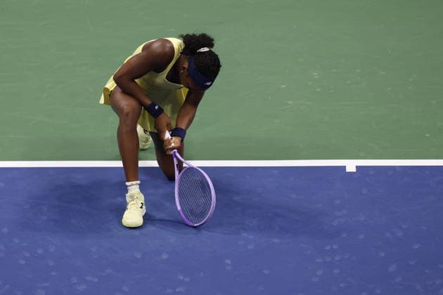 US Open tennis tournament - Day 12 Coco Gauff of the USA reacts while in action against Elena Rybakina of Kazakhstan during their Women s Singles Semifinals match of the US Open Tennis Championships at the USTA Billie Jean King National Tennis Center in Flushing Meadows, New York, USA, 10 September 2026. FLUSHING MEADOWS NEW YORK United States  Copyright: xBRIANxHIRSCHFELDx