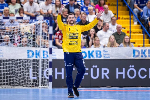 Benjamin Buric (SG Flensburg-Handewitt, 01) reagiert GER, TBV Lemgo Lippe vs. SG Flensburg-Handewitt, Handball, 1. Bundesliga, 4. Spieltag, Spielzeit 2026 2027, 10.09.2026 GER, TBV Lemgo Lippe vs. SG Flensburg-Handewitt, Handball, 1. Bundesliga, 4. Spieltag, Spielzeit 2026 2027, 10.09.2026 Lemgo Copyright: xEibner-Pressefoto JanxRollingerx EP_JSK
