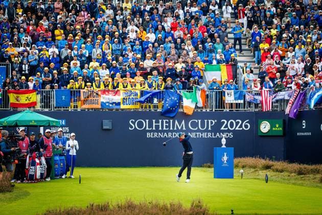 Cromvoirt , 11-09-2026 , Bernardus Golf , Solheim cup golf USA vs Europe , Friday Foursome morning session, picture shows hole 1 Solheim Cup  x206860618x Copyright: