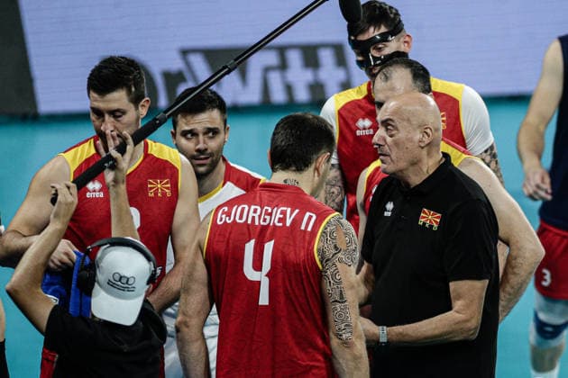 IPA88398989 - North Macedonia s head coach, Josko Milenkoski, giving instructions during the CEV Enel Eurovolley 2026 pool phase match between Israel and North Macedonia at Arena 8888 in Sofia, Bulgaria, on September 11, 2026  Copyright: xIvanxSxIvanov IPAxSportx xx IPA88398989