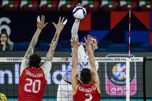 VOLLEYBALL - CEV Eurovolley Men - Pool Phase - Ukraine - North Macedonia Photo by IPA ABACAPRESS.COM88399013 - Ukraine s Yevhenii Kisiliuk in action during the CEV Enel Eurovolley 2026 pool phase match between Israel and North Macedonia at Arena 8888 in Sofia, Bulgaria, on September 11, 2026 Sofia Bulgaria  Copyright: xIPAxSport ABACAx
