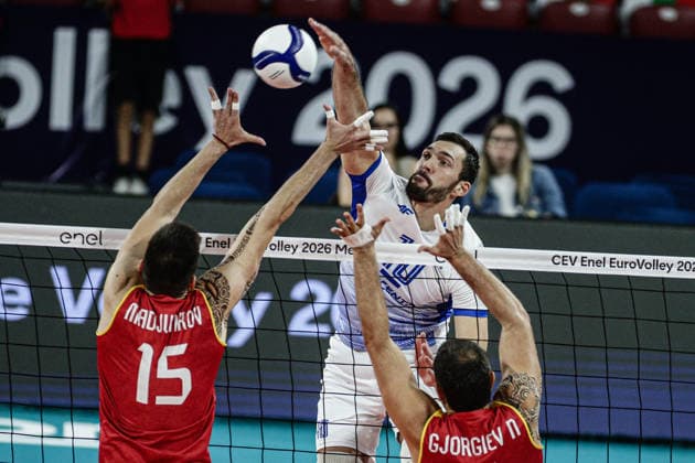 VOLLEYBALL - CEV Eurovolley Men - Pool Phase - Ukraine - North Macedonia Photo by IPA ABACAPRESS.COM88398991 - Ukraine s Yurii Semeniuk in action during the CEV Enel Eurovolley 2026 pool phase match between Israel and North Macedonia at Arena 8888 in Sofia, Bulgaria, on September 11, 2026 Sofia Bulgaria  Copyright: xIPAxSport ABACAx