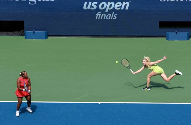 US Open tennis tournament - Day 13 Katerina Siniakova of Czech Republic (R) in action as she plays alongside teammate Taylor Townsend of United States during their Women s Doubles Final match against Ashlyn Krueger of United States and Robin Montgomery of United States at Arthur Ashe Stadium in the USTA Billie Jean King National Tennis Center in Flushing Meadows, New York, USA, 11 September 2026. FLUSHING MEADOWS NEW YORK United States  Copyright: xCRISTOBALxHERRERA-ULASHKEVICHx