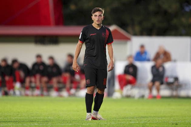 11.09.2026, Herren, Fussball, Saison 2026 2027, Regionalliga Bayern, 8. Spieltag: TSV Aubstadt - SpVgg Unterhaching Mike Gevorgyan ( 10, SpVgg Unterhaching) Sulzfeld Schulstadion Aubstadt (NGN Arena) Bayern Deutschland