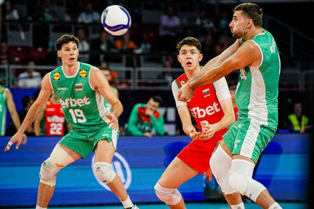 Volleyball - CEV EuroVolley 2026 Group B - Portugal vs Bulgaria - 09.11.2026 SOFIA, BULGARIA - September 11th: Martin Atanasov, 4 of Bulgaria and Zhasmin Velichkov, 6 of Bulgaria during CEV EuroVolley 2026, Group B match between Portugal vs Bulgaria at Arena 8888 in Sofia, Bulgaria, on September 11th, 2026 in Sofia, Bulgaria. Copyright: xYulianxTodorovx