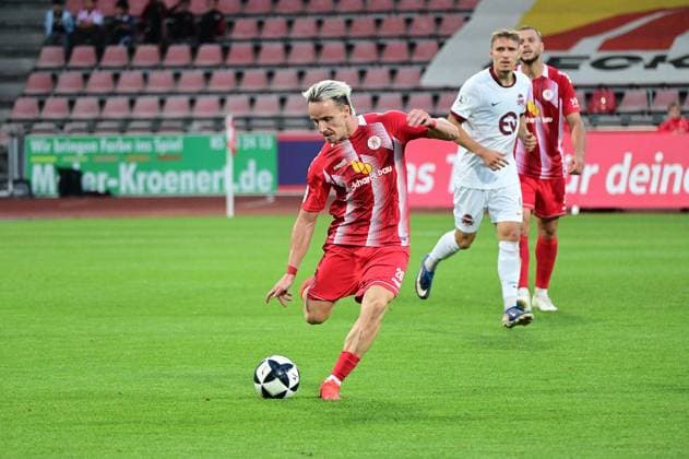 11.09.2026 xkhx Kassel, Auestadion Regionalliga Südwest Saison 2026 2027 KSV Hessen Kassel - Kickers Offenbach (OFC) Mirnes Pepic (20, Hessen Kassel)