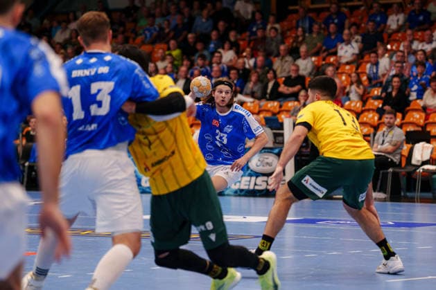 2. Handball-Bundesliga - 3. Spieltag: Dessau-Roßlauer HV 06 - VfL Eintracht Hagen Mika Schüler (Dessau-Roßlauer HV 06, 23) im Angriff am 11.09.2026 in der Anhalt-Arena, Dessau-Roßlau (Sachsen-Anhalt) Dessau-Roßlau Anhalt-Arena Sachsen-Anhalt Deutschland *** 2nd Handball Bundesliga, Matchday 3: Dessau Roßlauer HV 06 vs. VfL Eintracht Hagen; Mika Schüler (Dessau Roßlauer HV 06), No. 23 on offense on September 11, 2026, at the Anhalt Arena, Dessau-Roßlau, Saxony-Anhalt, Dessau-Roßlau, Anhalt Arena, Saxony-Anhalt, Germany