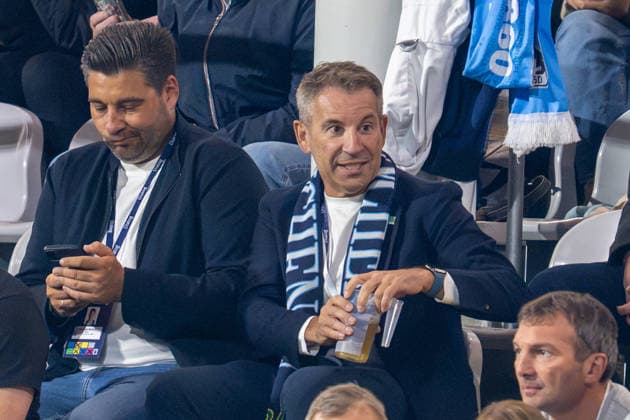 Gernot Mang, Praesident des TSV 1860 Muenchen, ist begeistert wie angefeuert wird, TSV 1860 Muenchen vs. TSV Schwaben Augsburg, Fussball, Regionalliga Bayern, 8. Spieltag, 11.09.2026 DFB regulations prohibit any use of photographs as image sequences and or quasi-video Muenchen Bayern Deutschland
