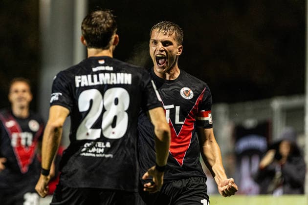 3.Liga: FC Viktoria Köln - Hansa Rostock; 11.09.2026 FC Viktoria Köln bejubelt das Tor, 4:0 durch David Otto (FC Viktoria Köln, 10) 3.Liga: FC Viktoria Köln - Hansa Rostock; Sportpark Höhenberg, Köln; 11.09.2026 DFB regulations prohibit any use of photographs as image sequences and or quasi video. Copyright: xBEAUTIFULxSPORTS Buriakovx