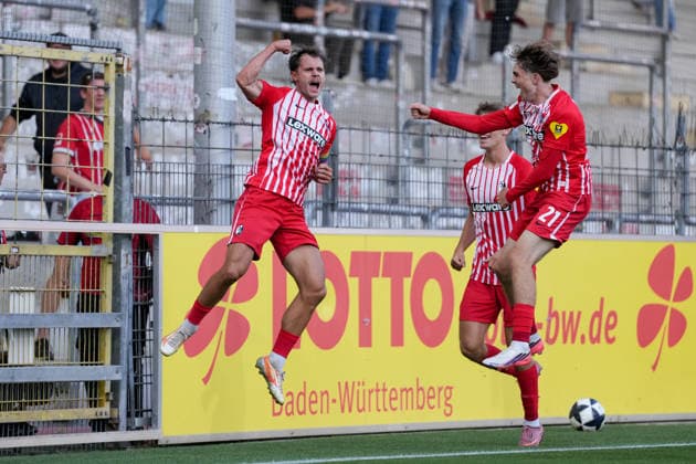 Fabian Rüdlin Fabian Ruedlin (SC Freiburg II, 05) Torjubel, Emotionen, Torschuss, Abschluss, Torerfolg, Tor, Treffer , Deutschland, Fussball, Regionalliga Südwest, 7.Spieltag, 2026 2027, SC Freiburg II vs. SV Sandhausen, 11.09.2026, Dreisamstadion, Freiburg Freiburg Dreisamstadion Baden-Wuerttemberg Deutschland Copyright: xArnexAmbergx