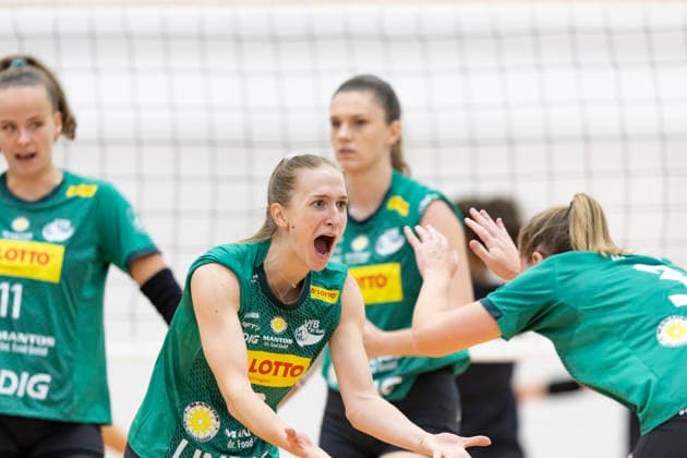 Testspiel: Schwarz-Weiss Erfurt vs. VfB Suhl LOTTO Thüringen; Erfurt; 11.09.2026 Lucia Herdova ( 10; VfB Suhl LOTTO Thüringen) (links) und Lara Nagels ( 3; VfB Suhl LOTTO Thüringen) (rechts) Testspiel: Schwarz-Weiss Erfurt vs. VfB Suhl LOTTO Thüringen; Riethsporthalle Erfurt; 11.09.2026 Copyright: xBEAUTIFULxSPORTS Duehringx