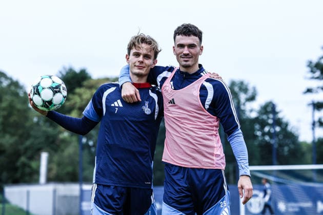 Fussball, 3.Liga Saison 2026 2027 Training MSV Duisburg 11.09.2026, Trainingsgelände MSV Duisburg Jakob Bookjans (MSV Duisburg, 7) Dennis Borkowski (MSV Duisburg, 25) Duisburg Trainingsgelände MSV Duisburg Nordrhein-Westfalen Deutschland