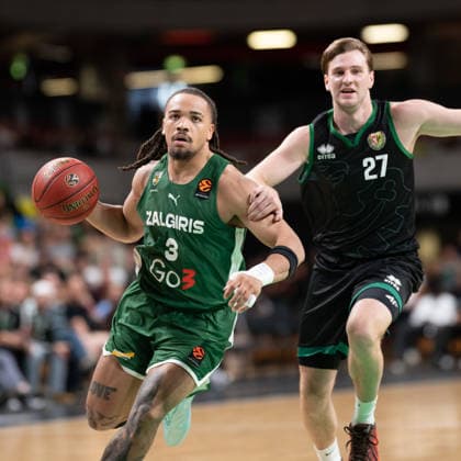 Carsen Edwards for Zalgiris Kaunas during the London Lions Invitational match between Zalgiris Kaunas and Slask Wroclaw foe the third place playoffs at the Copper Box Arena, London, United Kingdom on 11 September 2026. Copyright: xPhilxHutchinsonx 45390104