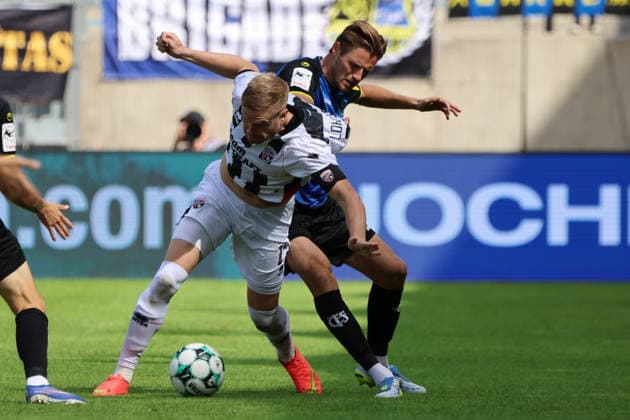 12.09.2026, Fussball, Herren, 3. Liga, Saison 2026 2027, 1. FC Saarbrücken - FC Ingolstadt 04, Siemen Voet (1. FC Saarbrücken), Lars Lokotsch (FC Ingolstadt 04) Saarbrücken Ludwigsparkstadion Saarland Deutschland (DEU) Copyright: xSebastianxBachx