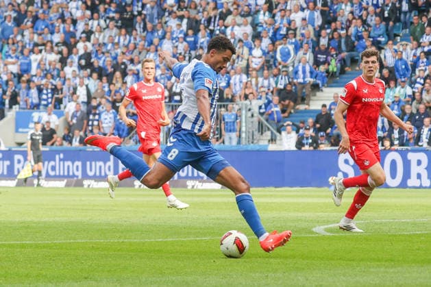 12.09.2026, xgox, Fussball - 2.Bundesliga 1.FC Magdeburg - 1.FC Kaiserslautern emspor, v.l. Tor zum 3:0 durch Emmanuel Iyoha (Magdeburg, 8) (DFL DFB REGULATIONS PROHIBIT ANY USE OF PHOTOGRAPHS as IMAGE SEQUENCES and or QUASI-VIDEO) Magdeburg *** September 12, 2026, xgox, Soccer, 2. Bundesliga: 1. FC Magdeburg vs. 1. FC Kaiserslautern (emspor), from left: Goal making it 3–0 by Emmanuel Iyoha (Magdeburg), 8 DFL and DFB regulations prohibit any use of photographs as image sequences and or quasi-video. Magdeburg