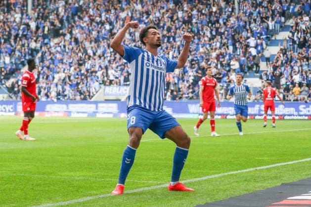 12.09.2026, xgox, Fussball - 2.Bundesliga 1.FC Magdeburg - 1.FC Kaiserslautern emspor, v.l. Jubel, Torjubel, jubelt ueber das Tor, celebrate the goal, celebration nach dem 3:0 durch Emmanuel Iyoha (Magdeburg, 8) (DFL DFB REGULATIONS PROHIBIT ANY USE OF PHOTOGRAPHS as IMAGE SEQUENCES and or QUASI-VIDEO) Magdeburg *** September 12, 2026, xgox, Soccer, 2. Bundesliga, 1. FC Magdeburg vs. 1. FC Kaiserslautern, emspor, from left: cheering, Goal celebration, celebrating the goal, celebration after the 3–0 goal by Emmanuel Iyoha for Magdeburg, 8 DFL DFB REGULATIONS PROHIBIT ANY USE OF PHOTOGRAPHS as IMAGE SEQUENCES and or QUASI-VIDEO Magdeburg