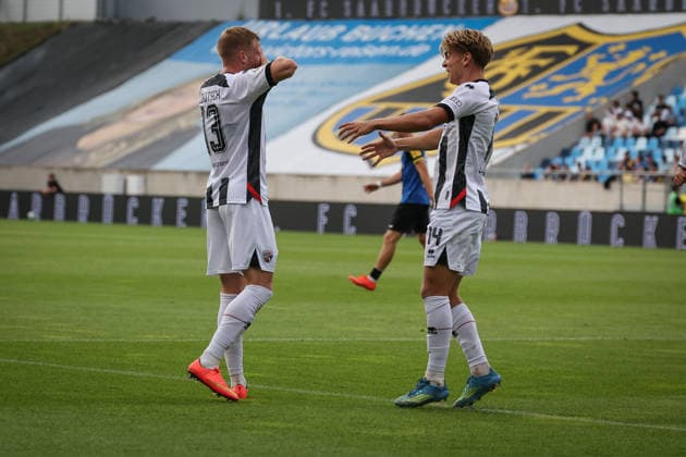 3. Liga - Saison 2026 27 - 1. FC Saarbrücken - FC Ingolstadt 04 - XXXXX - XXXXX - Foto: Meyer Der 0:1 Führungstreffer durch Lars Lokotsch (Nr.13 - FCI) - jubel 3. Liga - Saison 2026 27 - 1. FC Saarbrücken - FC Ingolstadt 04