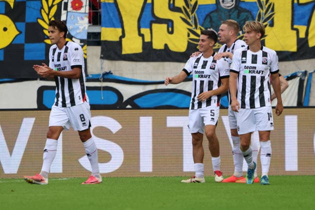 12.09.2026, Fussball, Herren, 3. Liga, Saison 2026 2027, 1. FC Saarbrücken - FC Ingolstadt 04, Torjubel zum 0:1, Torschütze: Lars Lokotsch (FC Ingolstadt 04) Saarbrücken Ludwigsparkstadion Saarland Deutschland (DEU) Copyright: xSebastianxBachx