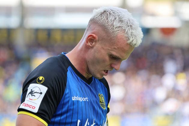 12.09.2026, Fussball, Herren, 3. Liga, Saison 2026 2027, 1. FC Saarbrücken - FC Ingolstadt 04, Florian Pick (1. FC Saarbrücken) enttäuscht Saarbrücken Ludwigsparkstadion Saarland Deutschland (DEU) Copyright: xSebastianxBachx