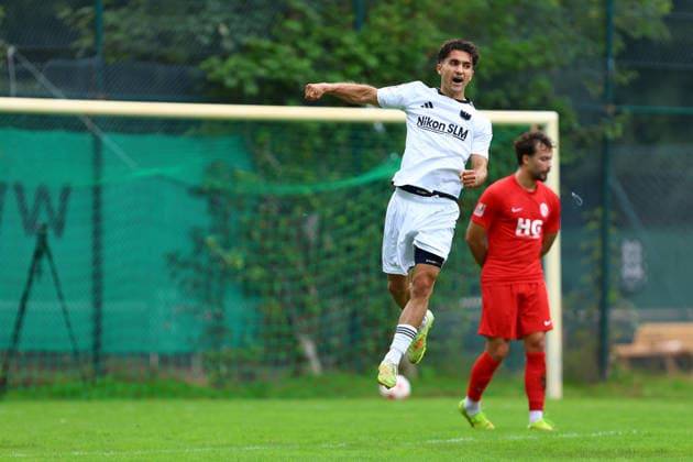 7 Julius Kliti (1. FC Phönix Lübeck) bejubelt seinen Treffer zum 0:2. Fußball I Herren I Regionalliga Nord I Saison 2026-2027 I 8. Spieltag I Eimsbütteler TV - 1. FC Phönix Lübeck I 12.09.2026 I Sportpark Hinschenfelde