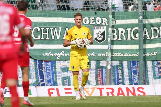 Chemie Leipzig - Zwickau Regionalliga Nordost Leipzig, 12.09.2026, Alfred-Kunze-Sportpark, Fußball, Männer, Saison 2026 2027, Regionalliga Nordost, 8. Spieltag, BSG Chemie Leipzig - FSV Zwickau , Im Bild: Torwart Marcel Bergmann (37, Chemie) ,