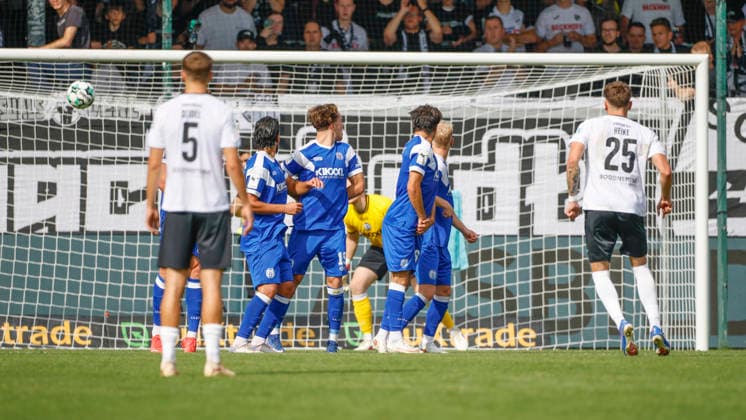 12.09.2026, Sportclub Arena , Verl, GER, 3. Liga, 5. Spieltag: SC Verl vs SV Meppen, Vinko Sapina (SC Verl 25) trifft zum 1:1 DFL REGULATIONS PROHIBIT ANY USE OF PHOTOGRAPHS AS IMAGE SEQUENCES AND OR QUASI-VIDEO. Verl NRW Sportclub Arena