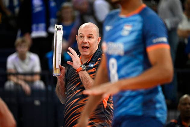 Head coach of the Netherlands Joel Banks during men s volleyball European Championships Pool C match Denmark vs Netherlands in Tampere, 12th of September, 2026. - EMMI KORHONEN Tampere Finland Rig8xy6RrLg  Copyright: xEmmixKorhonenx Rig8xy6RrLg