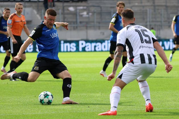 12.09.2026, Fussball, Herren, 3. Liga, Saison 2026 2027, 1. FC Saarbrücken - FC Ingolstadt 04, Christian Kühlwetter (1. FC Saarbrücken), Jonas Scholz (FC Ingolstadt 04) Saarbrücken Ludwigsparkstadion Saarland Deutschland (DEU) Copyright: xSebastianxBachx