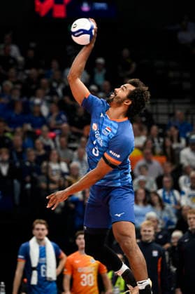 Michiel Ahyi of the Netherlands during men s volleyball European Championships Pool C match Denmark vs Netherlands in Tampere, 12th of September, 2026. - EMMI KORHONEN Tampere Finland OiteLec17lg  Copyright: xEmmixKorhonenx OiteLec17lg