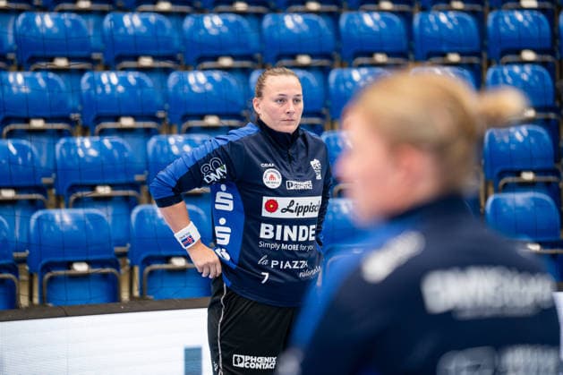 HSG Blomberg-Lippe (GER) vs. Storhamar Handball Elite (NOR), Handball, EHF Champions League Women, Gruppenphase, 12.9.2026, Saision 2026 2027, Lemgo Diana Magnusdottir (HSG Blomberg-Lippe, 07) beim Aufwaermen Lemgo Phoenix Contact Arena Deutschland