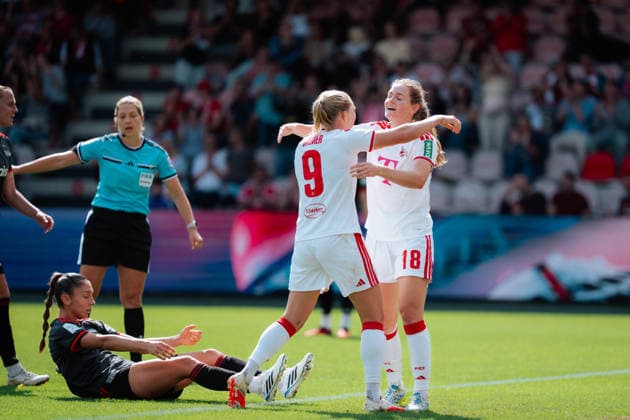 12.09.26, Women, Football, Google Pixel Frauen Bundesliga, Season 2026 2027, 1.FC Köln vs. 1.FC Union Berlin, Matchday 4 Goal Celebration for the 1:0 goal by Taylor Ziemer ( 18 - 1. FC Köln) Cologne Franz-Kremer-Stadium NRW Deutschland