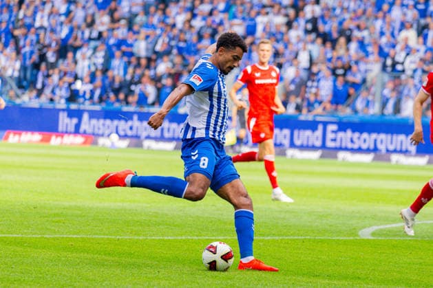 Deutschland: 2.Bundesliga, Saison 2026 2027, 12.09.2026, 5. Spieltag,1.FC Magdeburg vs 1. FC Kaiserslautern, Avnet Arena : Emmanuel Iyoha (1.FC Magdeburg, 8) *** Germany 2. Bundesliga, 2026–2027 Season, September 12, 2026, Matchday 5, 1. FC Magdeburg vs. 1. FC Kaiserslautern, Avnet Arena, Emmanuel Iyoha (1. FC Magdeburg), 8 Copyright: xMichellexLukax
