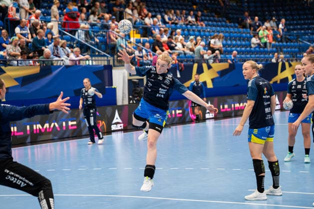 HSG Blomberg-Lippe (GER) vs. Storhamar Handball Elite (NOR), Handball, EHF Champions League Women, Gruppenphase, 12.9.2026, Saision 2026 2027, Lemgo Ane Cecilie Hoegseth (Storhamar Handball Elite, 36) im Torwurf beim Aufwaermen Lemgo Phoenix Contact Arena Deutschland