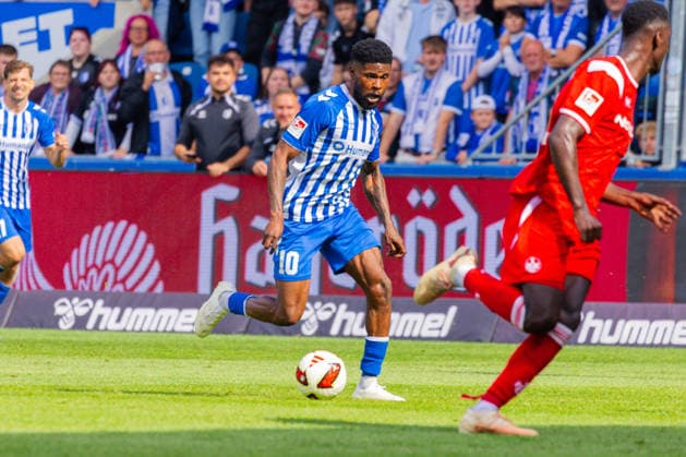 Deutschland: 2.Bundesliga, Saison 2026 2027, 12.09.2026, 5. Spieltag,1.FC Magdeburg vs 1. FC Kaiserslautern, Avnet Arena : Moritz-Broni Kwarteng (1.FC Magdeburg, 10) am Ball *** Germany 2. Bundesliga, 2026–2027 Season, September 12, 2026, Matchday 5, 1. FC Magdeburg vs. 1. FC Kaiserslautern, Avnet Arena; Moritz Broni Kwarteng (1. FC Magdeburg), 10th on the ball Copyright: xMichellexLukax