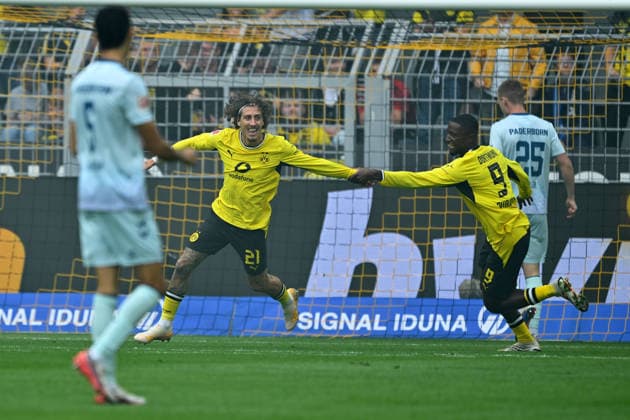 Moenchengladbach, Signal-Iduna-Park, 12.09.26, GER, Herren, 1.Bundesliga, Saison 2026-2027, Borussia Dortmund - SC Paderborn 07 Bild: DFL regulations prohibit any use of photographs as image sequences and or quasi-video. Nordrhein-Westfalen Deutschland *** Mönchengladbach, Signal Iduna Park, September 12, 2026, GER, Men s, Bundesliga 1, 2026–2027 Season, Borussia Dortmund vs. SC Paderborn 07. Image: DFL regulations prohibit any use of photographs as image sequences and or quasi-video. North Rhine-Westphalia, Germany