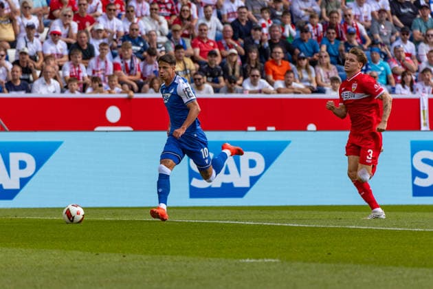 12.09.26 TSG Hoffenheim - VfB Stuttgart Deutschland, Sinsheim, 12.09.2026, Fussball, Bundesliga, Saison 2026 2027, TSG Hoffenheim - VfB Stuttgart: Adam Hlozek (TSG Hoffenheim), Tor 1:0 Hlozek. *** September 12, 2026 TSG Hoffenheim vs. VfB Stuttgart Germany, Sinsheim, September 12, 2026, Soccer, Bundesliga, 2026–2027 season, TSG Hoffenheim vs. VfB Stuttgart, Adam Hlozek (TSG Hoffenheim), Goal 1-0, Hlozek