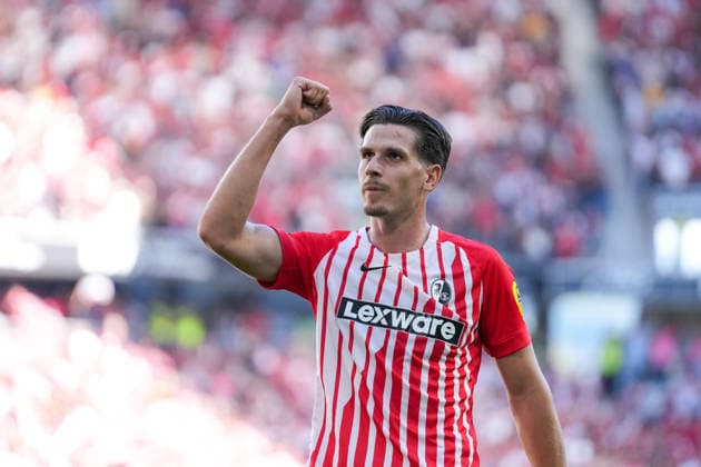 Igor Matanovic (SC Freiburg, 31) Torjubel, Emotionen, Torschuss, Abschluss, Torerfolg, Tor, Treffer , Deutschland, Fussball, 1. Bundesliga, 3.Spieltag, 2026 2027, SC Freiburg vs. Borussia Mönchengladbach, 12.09.2026, Europa-Park Stadion, Freiburg Freiburg Europa-Park Stadion Baden-Württemberg Deutschland *** Igor Matanovic, SC Freiburg, 31 goal celebration, emotions, shot on goal, finish, goal scored, goal, hit, Germany, soccer, Bundesliga 1, Matchday 3, 2026–2027, SC Freiburg vs. Borussia Mönchengladbach, September 12, 2026, Europa-Park Stadium, Freiburg, Freiburg, Europa-Park Stadium, Baden-Württemberg, Germany Copyright: xArnexAmbergx