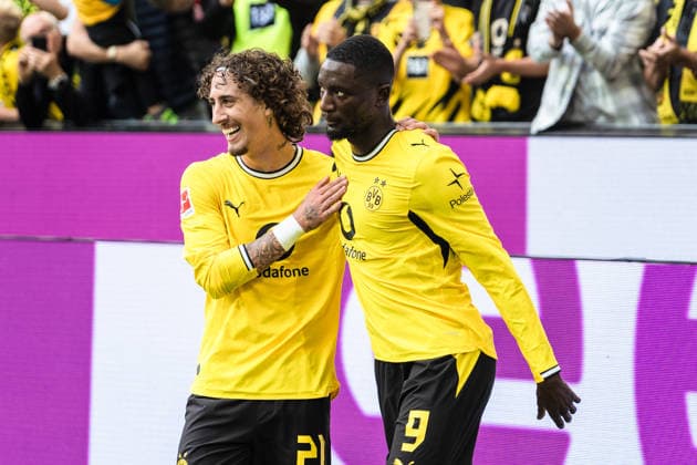 Deutschland: Bundesliga 2026 2027 3. Spieltag, Borussia Dortmund vs. SC Paderborn 07 , Samstag, 12.09.2026 Signal Iduna Park, Nordrhein-Westfalen Serhou Guirassy (Borussia Dortmund, 9) Jubel Freude Emotionen Torjubel über Tor welches im Nachhinein von Harm Osmers (Schiedsrichter) zurück genommen wurde *** Germany Bundesliga 2026–2027, Matchday 3, Borussia Dortmund vs. SC Paderborn 07, Saturday, September 12, 2026, Signal Iduna Park, North Rhine-Westphalia. Serhou Guirassy of Borussia Dortmund, 9: Jubilation, joy, emotions, goal celebration over a goal that was later disallowed by referee Harm Osmers. Copyright: xCelinaxLeiersx