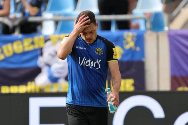 12.09.2026, Fussball, Herren, 3. Liga, Saison 2026 2027, 1. FC Saarbrücken - FC Ingolstadt 04, Patrick Sontheimer (1. FC Saarbrücken) enttäuscht Saarbrücken Ludwigsparkstadion Saarland Deutschland (DEU) Copyright: xSebastianxBachx