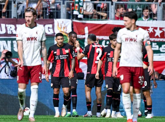 12.09.2026, xemx, Fussball 1.Bundesliga, FC Augsburg - Bayer 04 Leverkusen v.l. Christian Kofane (Bayer 04 Leverkusen) Jubel, Torjubel, celebrate the goal, jubelt ueber das Tor zum 0:1 (DFL DFB REGULATIONS PROHIBIT ANY USE OF PHOTOGRAPHS as IMAGE SEQUENCES and or QUASI-VIDEO) Augsburg *** September 12, 2026, xemx, Soccer, Bundesliga 1, FC Augsburg vs. Bayer 04 Leverkusen, Christian Kofane (Bayer 04 Leverkusen) celebrating, Goal celebration, celebrating the goal, cheering the goal that made it 0–1 DFL DFB REGULATIONS PROHIBIT ANY USE OF PHOTOGRAPHS AS IMAGE SEQUENCES AND OR QUASI-VIDEO Augsburg