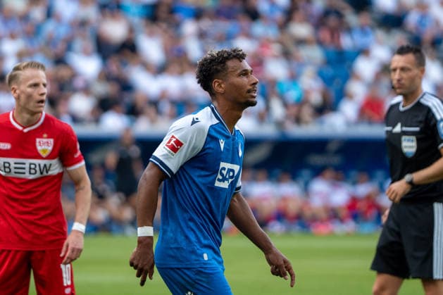 Fussball: 1. Bundesliga, 3. Spieltag, TSG Hoffenheim - VfB Stuttgart am 12.09.2026 in Sinsheim (SNP Arena), Deutschland, Saison 2026 2027: BambasÃ ContÃ Conte (TSG Hoffenheim, 20) Sinsheim SNP Arena Deutschland *** Soccer: Bundesliga 1, Matchday 3, TSG Hoffenheim vs. VfB Stuttgart on September 12, 2026, at Sinsheim SNP Arena, Germany, 2026–2027 season, Bambasá, Contá, Conte, TSG Hoffenheim, 20 Sinsheim SNP Arena, Germany Copyright: xPhilippxImhofx