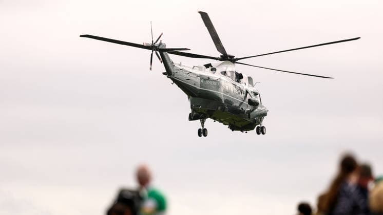 2026 Amgen Irish Open - Third Round, Trump International Golf Links, Doonbeg 12 9 2026 A view of Marine One flying over Trump International Golf Links A view of Marine One flying over Trump International Golf Links 12 9 2026  Copyright: xx BB3_5207