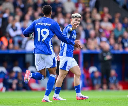 Crystal Palace v Ipswich Town Premier League Emersonn of Ipswich Town celebrates scoring his first goal against Crystal Palace during the Premier League match at Selhurst Park, London 12 09 2026 UK Newspapers OUT Copyright: xGraemexWilcocksonx FIL-23935-0042