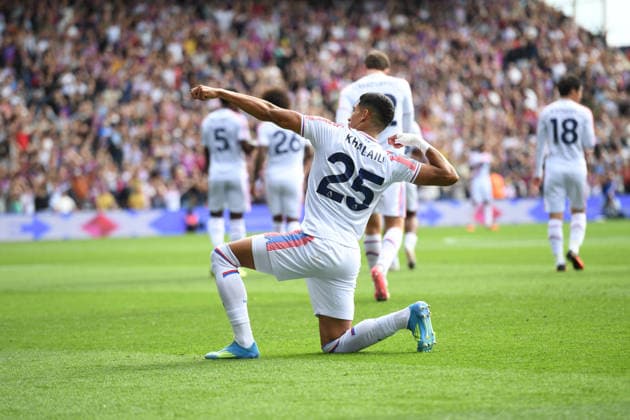 Crystal Palace v Ipswich Town, Premier League GOAL CELEBRATION by Anan Khalaili of Crystal Palace after he scores to make it 1-0 during the Premier League match between Crystal Palace and Ipswich Town at Selhurst Park, London, UK on 12 September 2026. London Selhurst Park Greater London UK Editorial use only DataCo restrictions apply See www.football-dataco.com , Copyright: xJeffxMoodx PSI-24873-0017