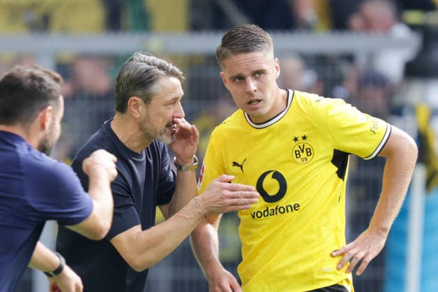 12.09.2026, xgrfx, Fussball 1.Bundesliga, Borussia Dortmund - SC Paderborn 07 v.l. Niko Kovac, Joey Veerman (Borussia Dortmund) (DFL DFB REGULATIONS PROHIBIT ANY USE OF PHOTOGRAPHS as IMAGE SEQUENCES and or QUASI-VIDEO) Dortmund *** September 12, 2026, xgrfx, Soccer, Bundesliga 1, Borussia Dortmund vs. SC Paderborn 07, Coach Niko Kovac, Joey Veerman, Borussia Dortmund; DFL, DFB regulations prohibit any use of photographs as image sequences and or quasi-video; Dortmund