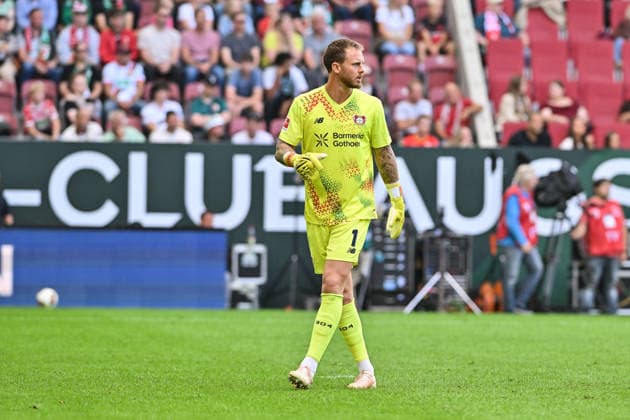 1. Fussball Bundesliga: FC Augsburg - Bayer 04 Leverkusen, 12.09.2026 AUGSBURG, GERMANY; 12. SEPTEMBER: im Bild Mark FLEKKEN (Bayer Leverkusen 1) Einzelfoto Freisteller während dem Match der Bundesliga zwischen dem FC Augsburg und Bayer 04 Leverkusen am 3. Spieltag in der WWK-Arena DFL REGULATIONS PROHIBIT ANY USE OF PHOTOGRAPHS AS IMAGE SEQUENCES AND OR QUASI-VIDEO *** 1 Soccer Bundesliga FC Augsburg vs. Bayer 04 Leverkusen, September 12, 2026, AUGSBURG, GERMANY September 12. Pictured: Mark FLEKKEN, Bayer Leverkusen. Single photo, cropped, taken during the Bundesliga match between FC Augsburg and Bayer 04 Leverkusen on Matchday 3 at the WWK Arena. DFL regulations prohibit any use of photographs AS IMAGE SEQUENCES AND OR QUASI-VIDEO Copyright: xBEAUTIFULxSPORTS Goldbergx